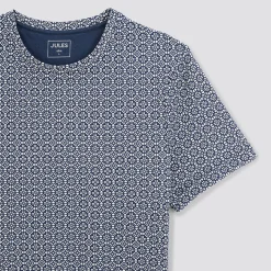 Jules Tee shirt coton/lin imprimé- T-shirt