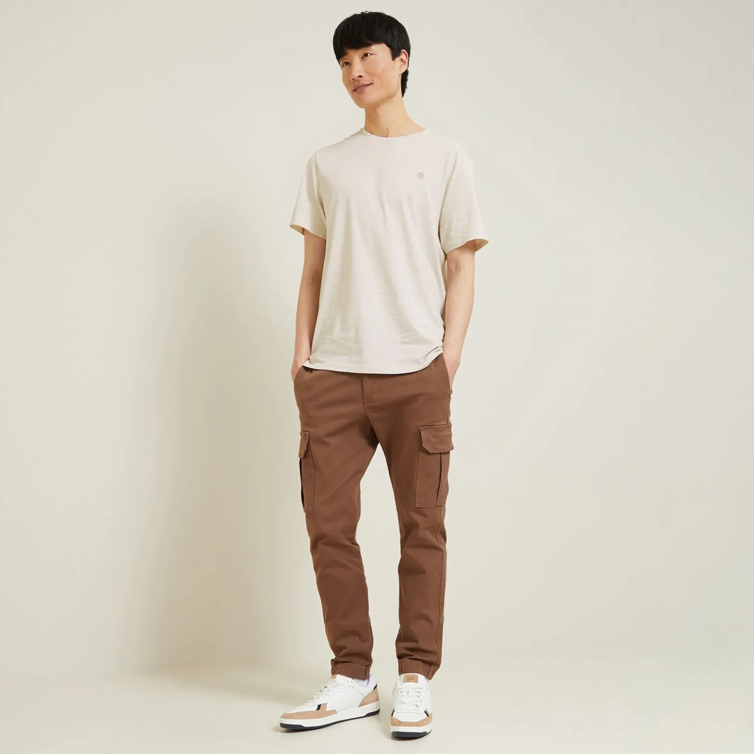 Jules Tee shirt effet microrayé broderie poitrine- Smart Casual|T-shirt