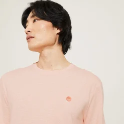 Jules Tee shirt effet microrayé broderie poitrine- T-shirt