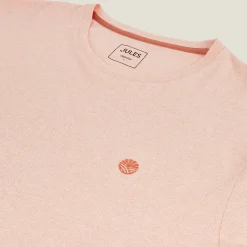 Jules Tee shirt effet microrayé broderie poitrine- T-shirt