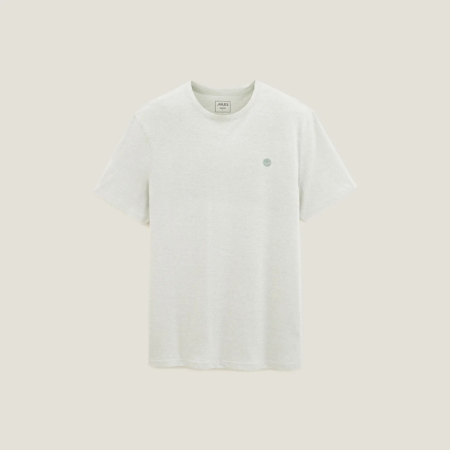 Jules Tee shirt effet microrayé broderie poitrine- T-shirt