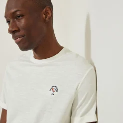 Jules Tee shirt matière flammée broderie poitrine- T-shirt