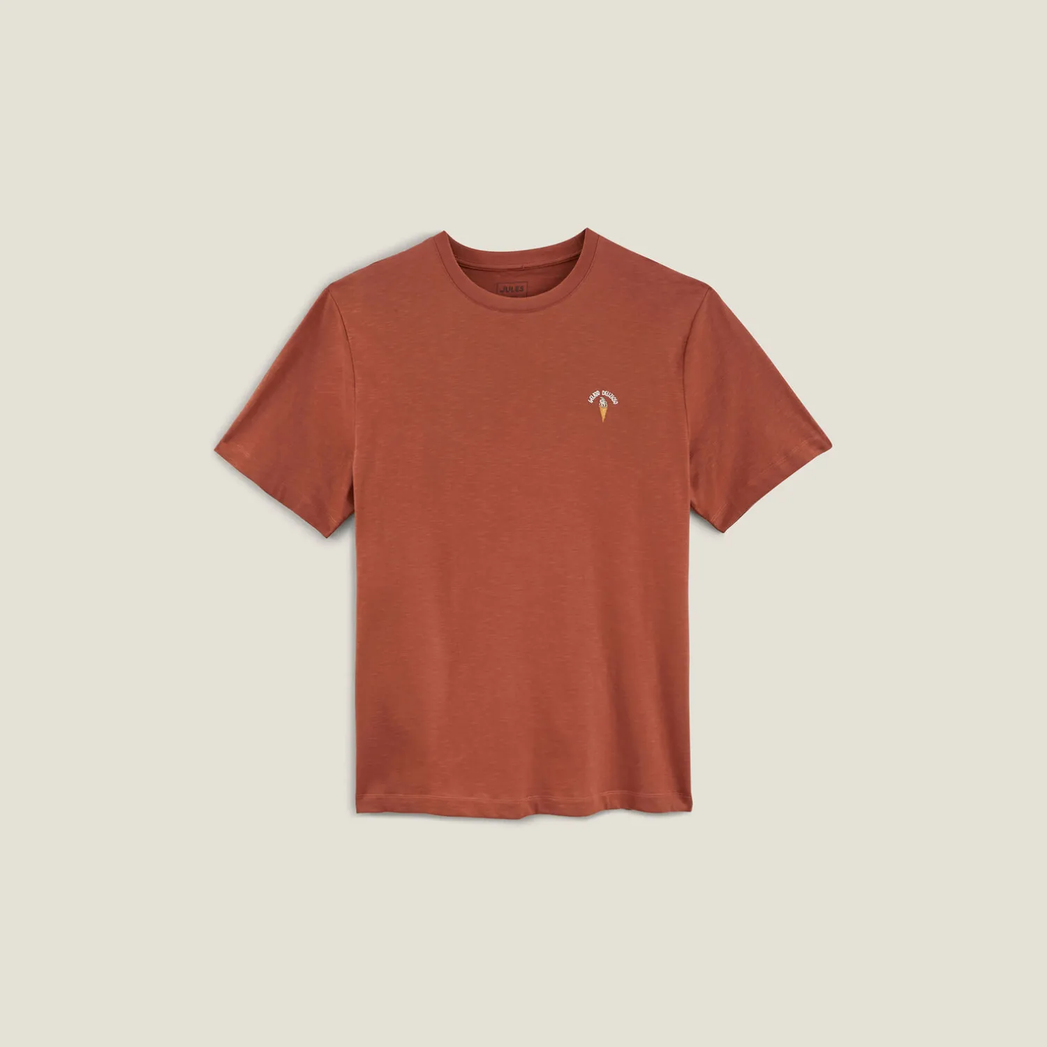 Jules Tee shirt matière flammée broderie poitrine- T-shirt