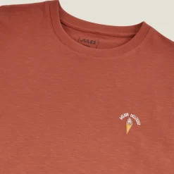 Jules Tee shirt matière flammée broderie poitrine- T-shirt