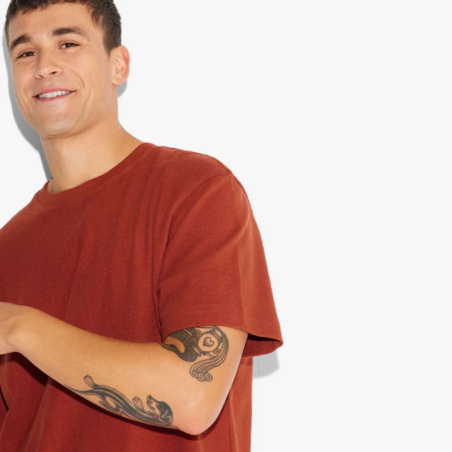 Jules Tee shirt matière éponge col rond- T-shirt