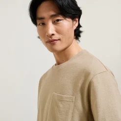 Jules Tee shirt matière texturée col rond- T-shirt