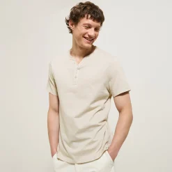 Jules Tee shirt slim col tunisien- T-shirt